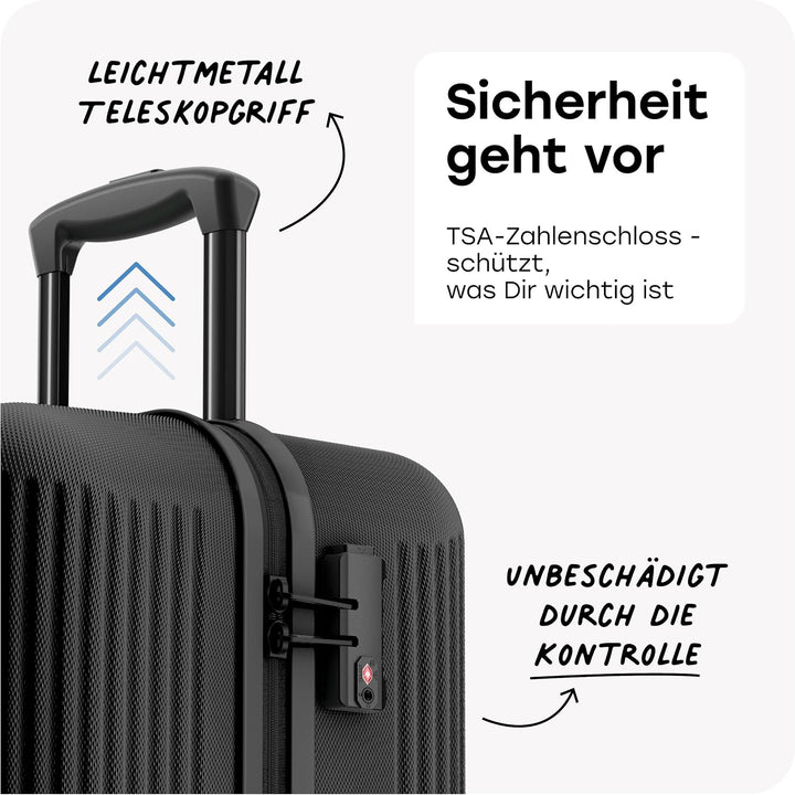 travelite 4-Rad Hartschalenkoffer gross 96 Liter, Gepäck Serie BALI: ABS Hartschalen Trolley mit TSA