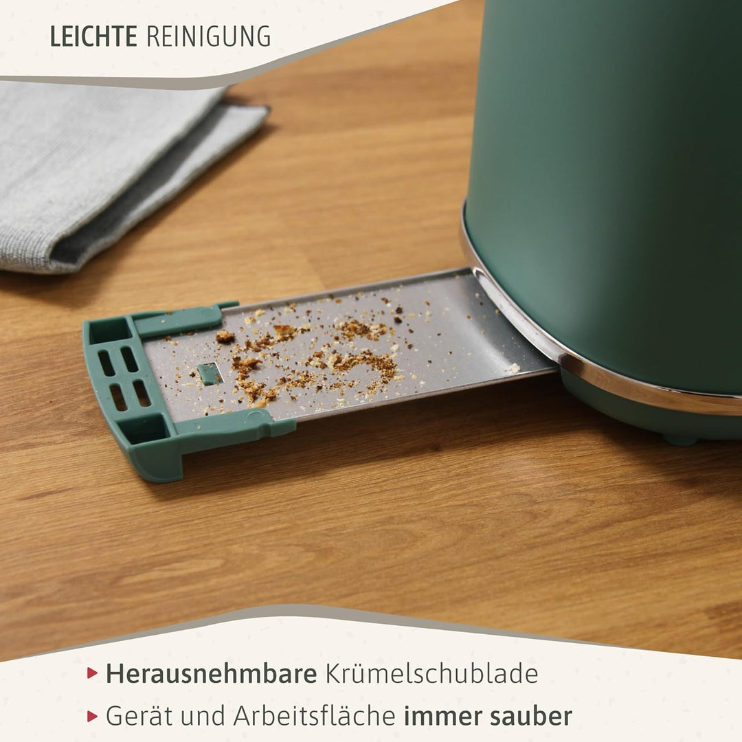 briebe Nordic Toaster mit breitem Schlitz, Toaster für 2 Scheiben, 6 Röststufen, Warmhaltefunktion,