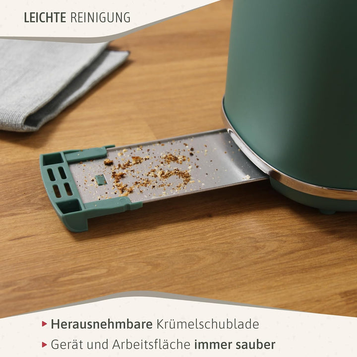briebe Nordic Toaster mit breitem Schlitz, Toaster für 2 Scheiben, 6 Röststufen, Warmhaltefunktion,