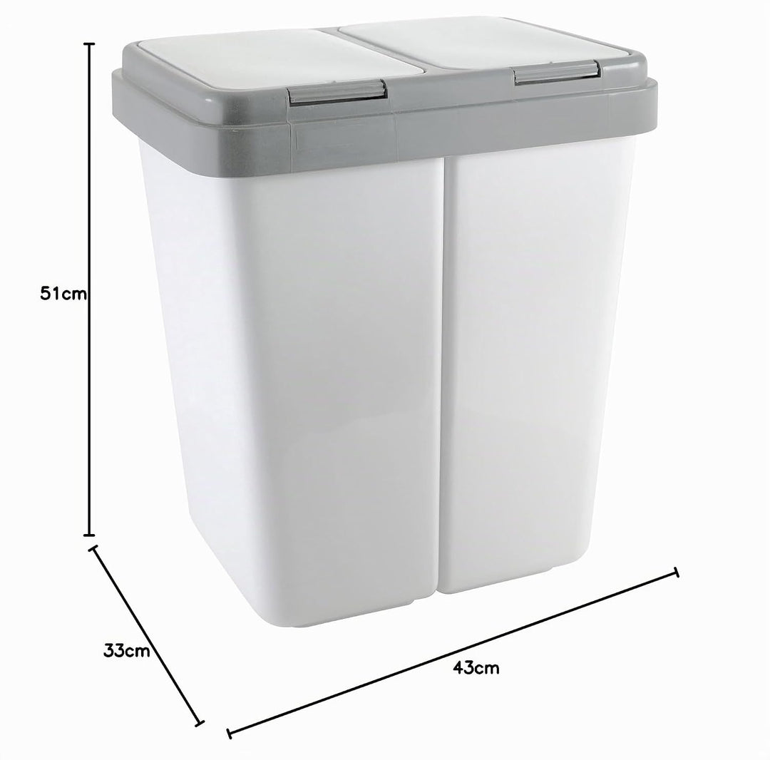 axentia 235168 Zweimer Müllbehälter, Kunststoff, grau A 1 - Pack, A 1 - Pack