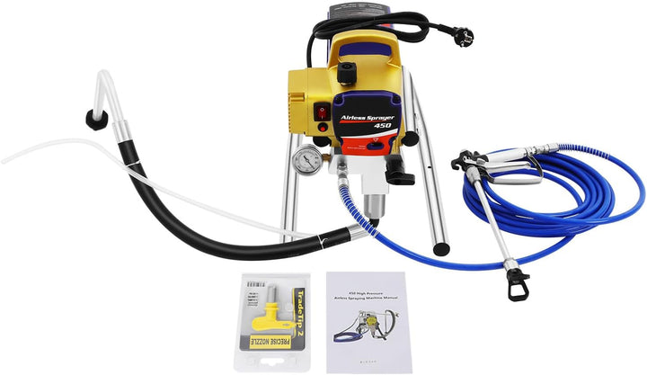 Airless Farbsprühsystem Farbsprühgerät 1500W 22Mpa Hochdruck-Sprühmaschine Düsendurchmesser: 0.15mm~