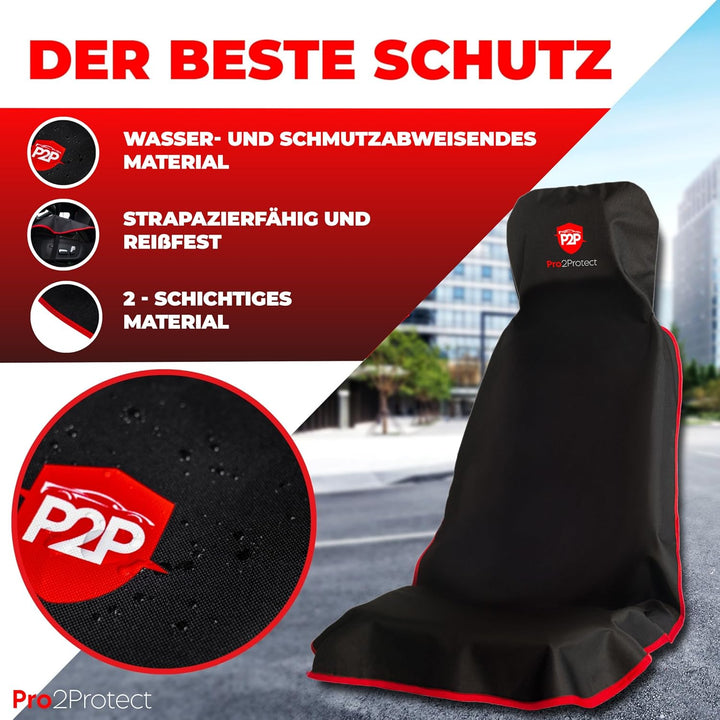 Pro2Protect [Test SEHR GUT Auto Sitzbezüge | 2er Set | Autositzschoner, Sitzauflage, Sitzbezug für V
