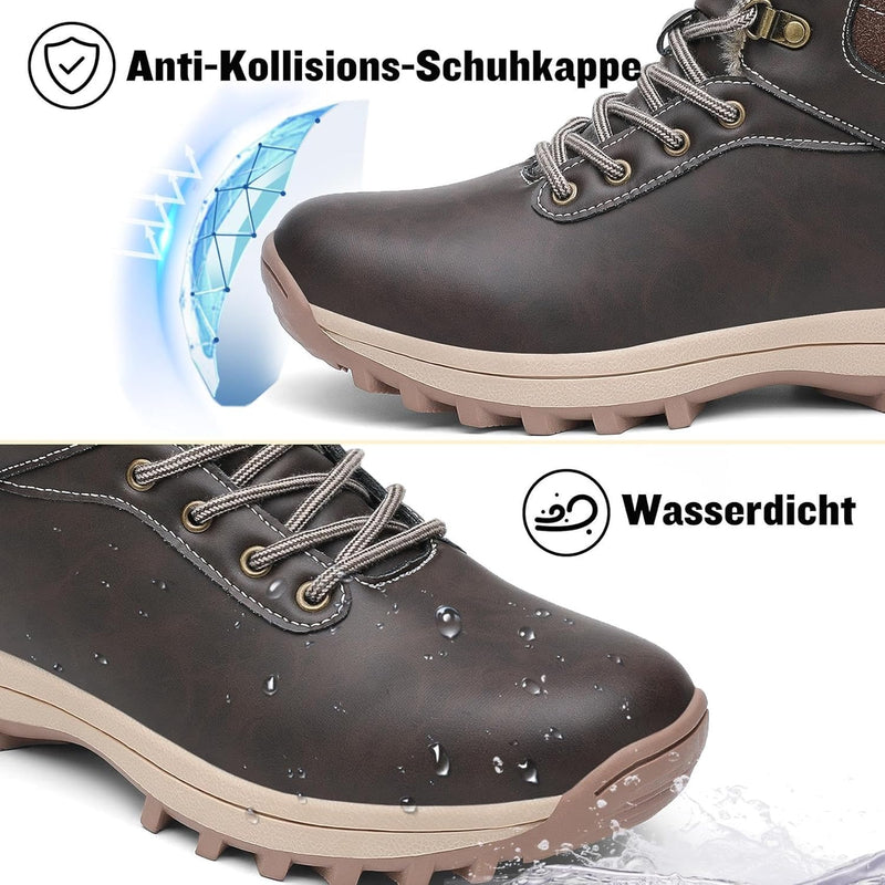 Mishansha Damen Herren Winterschuhe Warm Gefüttert Winterstiefel Wasserdicht Trekking Wanderschuhe G