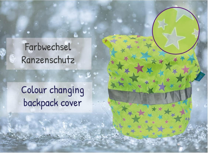 HECKBO Magic Ranzen Rucksack Regenschutz Hülle für Kinder - verschiede Motive - wechselt bei Regen d