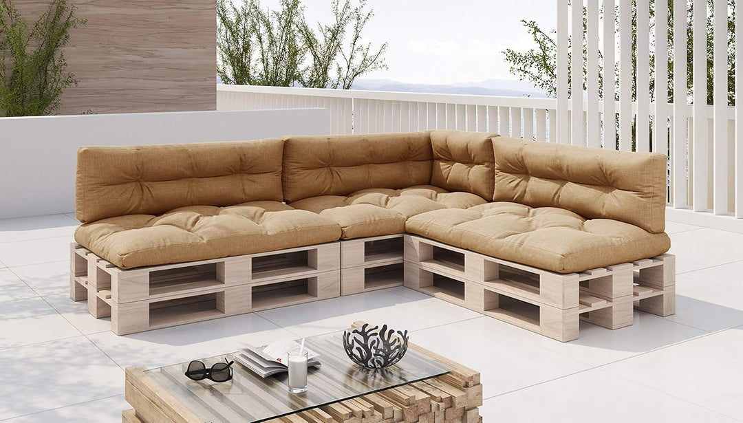 sunnypillow Palettenkissen 7er Set für Europaletten Indoor und Outdoor Palettenpolster Palettensofa