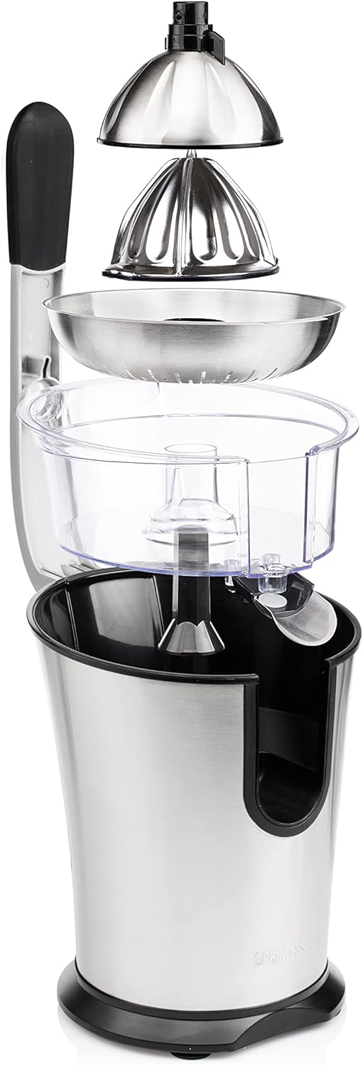 Princess Master Juicer Pro, Edelstahl Presskegel, 300 W Motor, Rostfreier Edelstahl, 201860, Silber