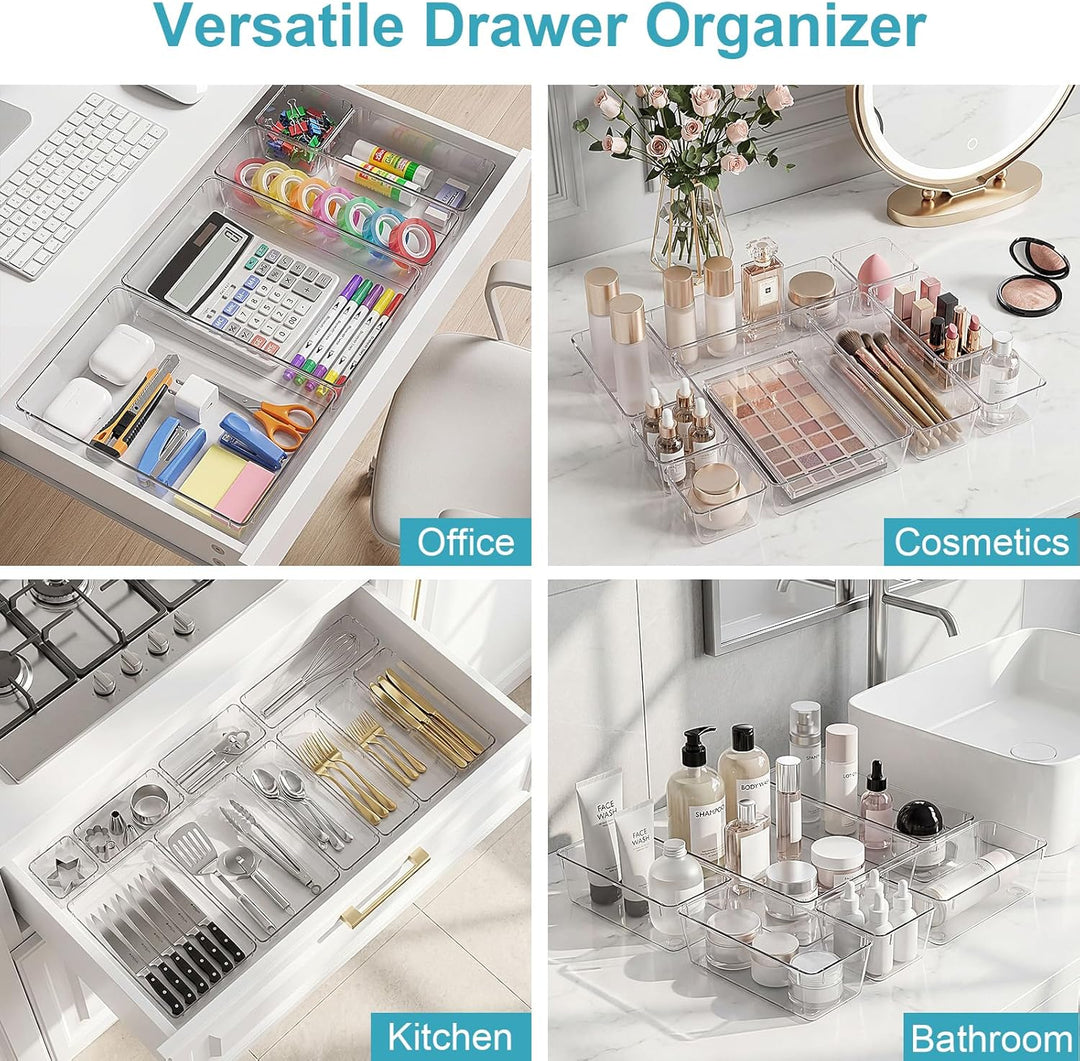 Radikor Schubladen Organizer -50 Stück Schminktisch Organizer in 4 Grössen, Drawer Organizer, Make U
