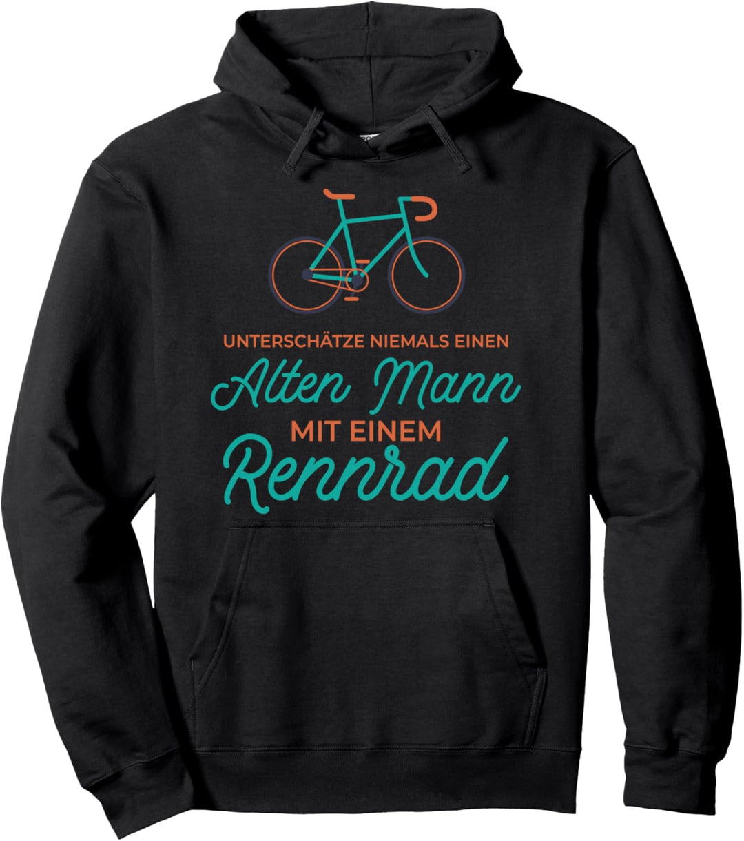 Unterschätze Niemals Alten Mann Mit Rennrad Pullover Hoodie
