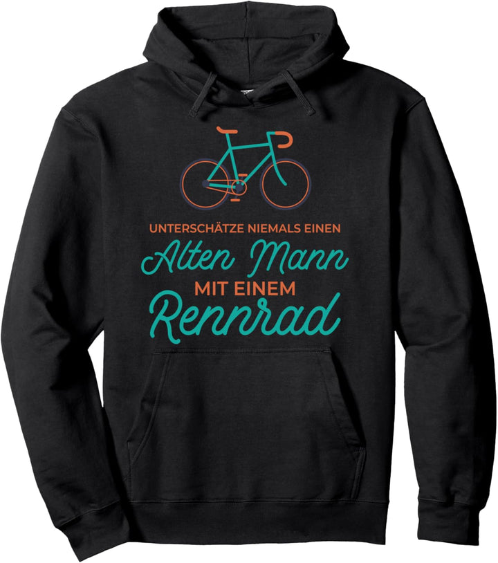 Unterschätze Niemals Alten Mann Mit Rennrad Pullover Hoodie