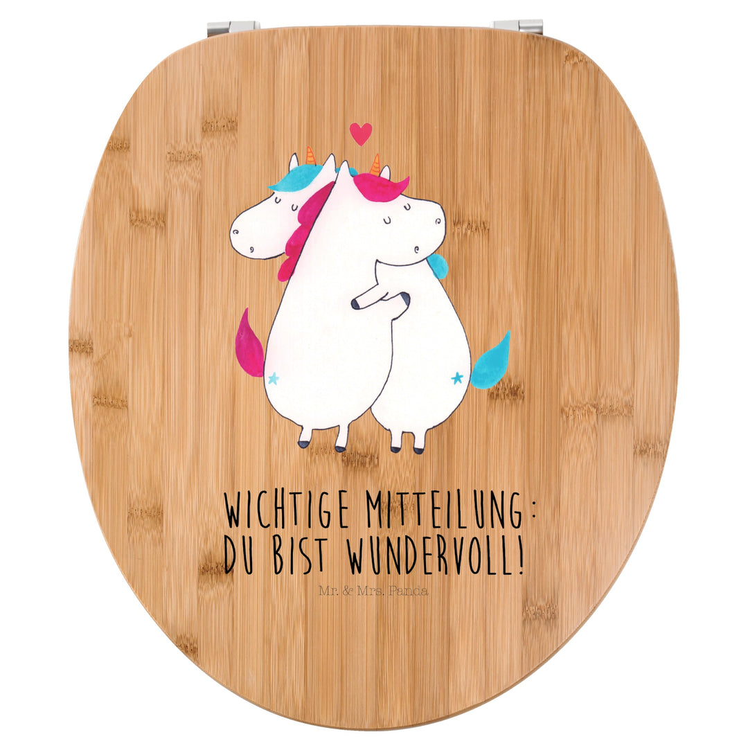 Mr. & Mrs. Panda Motiv WC Sitz Einhorn Mitteilung - Geschenk, Klobrille, Unicorn, WC-Sitz, Spruch, E