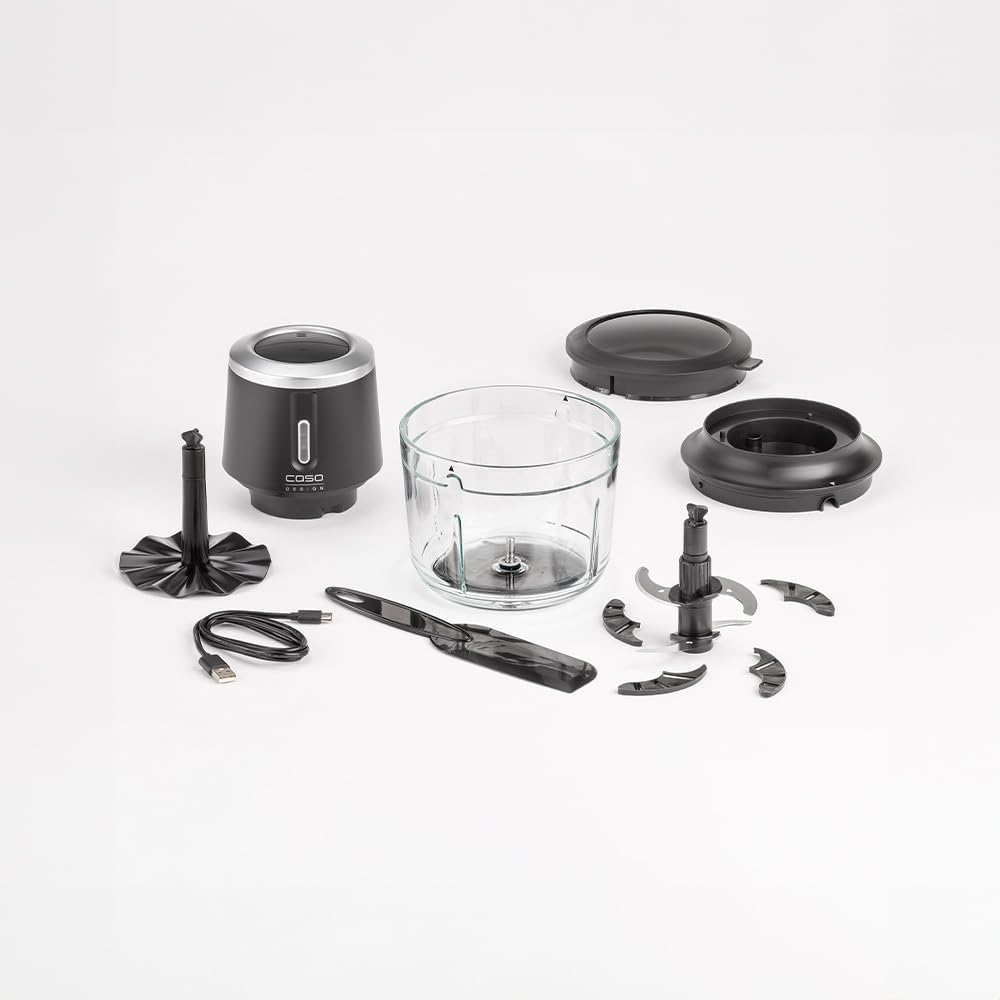 CASO Chop & Go – kabelloser Design Zerkleinerer mit 4 Edelstahlklingen, flexibel und überall einsatz
