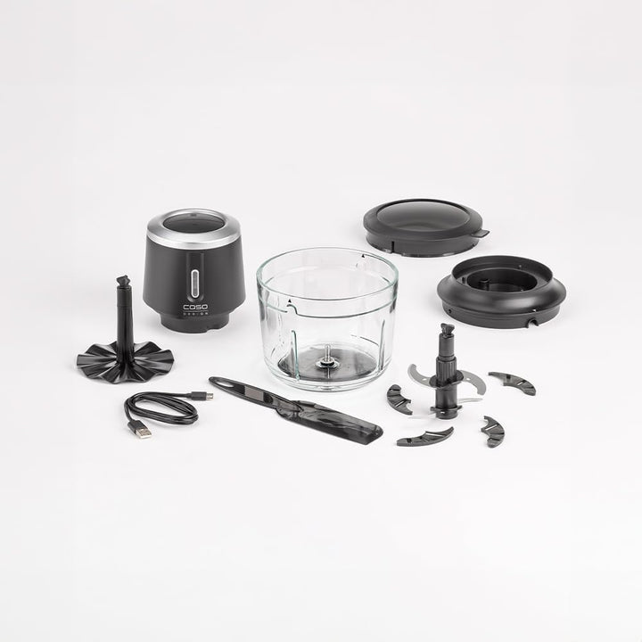 CASO Chop & Go – kabelloser Design Zerkleinerer mit 4 Edelstahlklingen, flexibel und überall einsatz