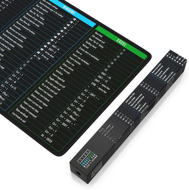 TITANWOLF - XXL Speed Gaming Mauspad 1200 x 600mm - Excel Windows Outlook Word Shortcut Tastenkürzel
