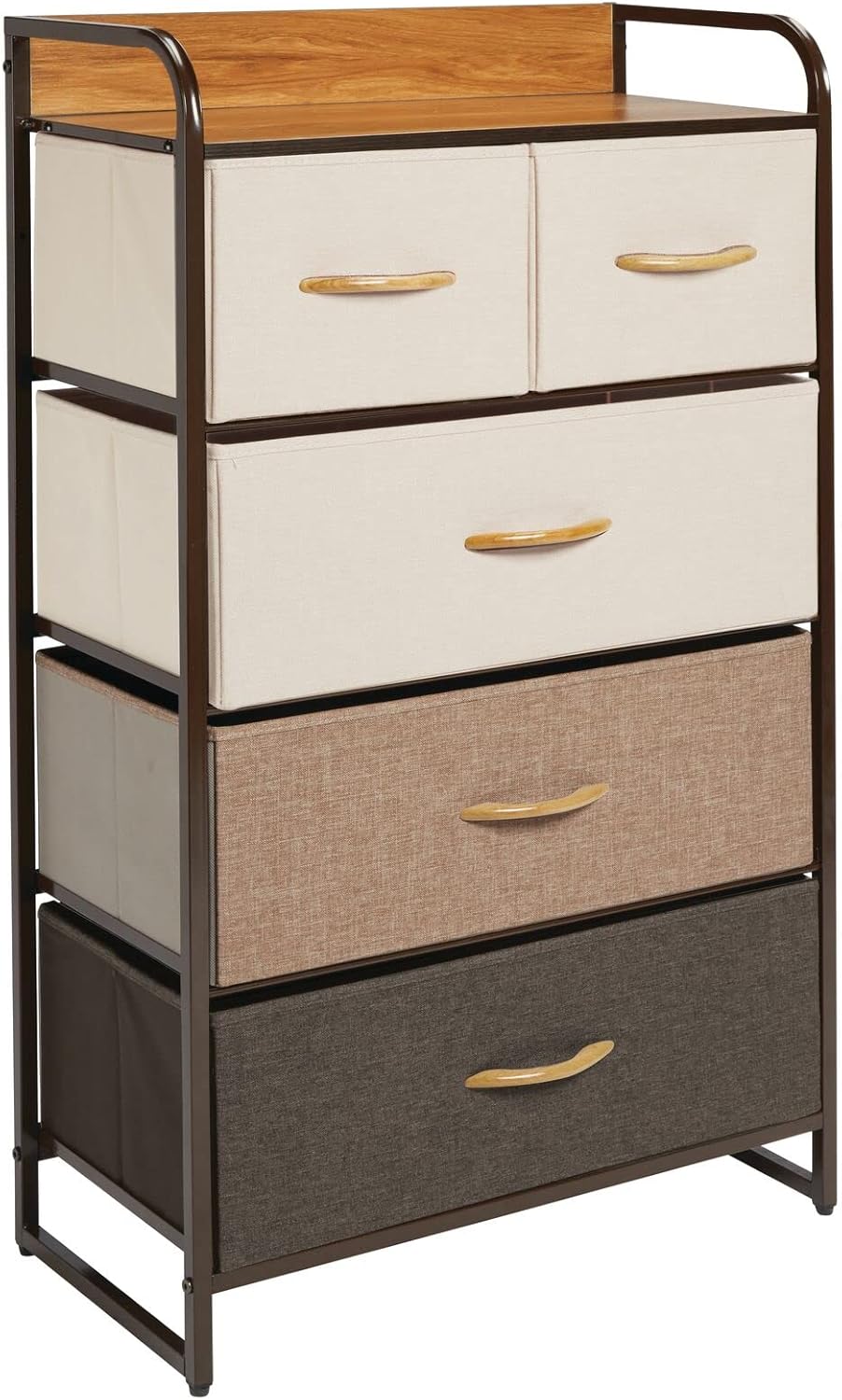 mDesign Kommode mit 5 Schubladen – hoher Schubladenschrank für Schlafzimmer, Wohnzimmer oder Flur –