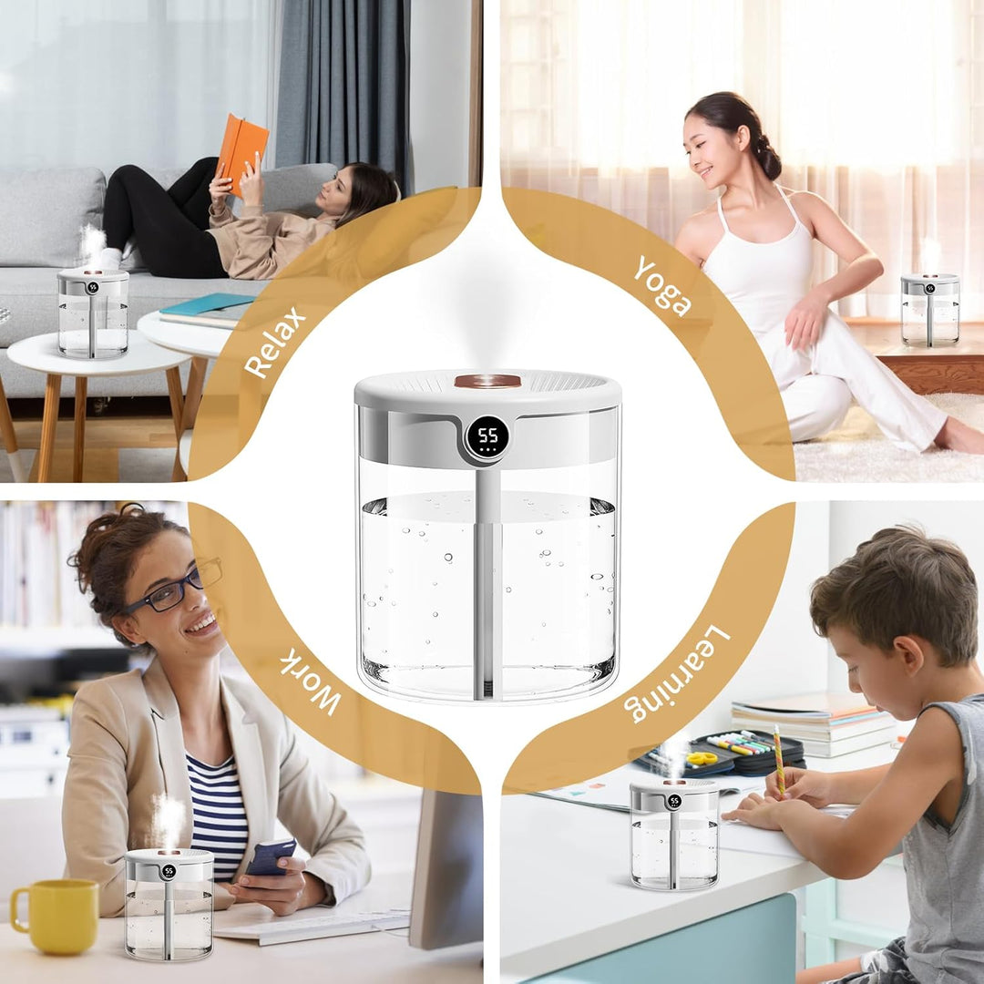 Luftbefeuchter Schlafzimmer, 2L Auto Diffuser Humidifier für Home Babys Office Pflanzen, 36dB Leiser
