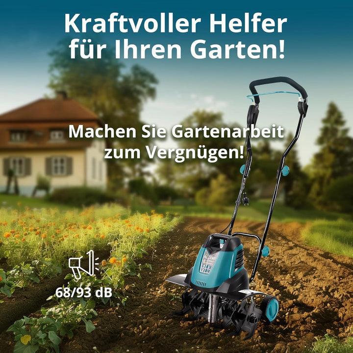 Könner & Söhnen KS 1500 T E Elektro-Bodenhacke, 23 cm Stahl Fräsen, 40 cm Arbeitsbreite, 23 cm Arbei