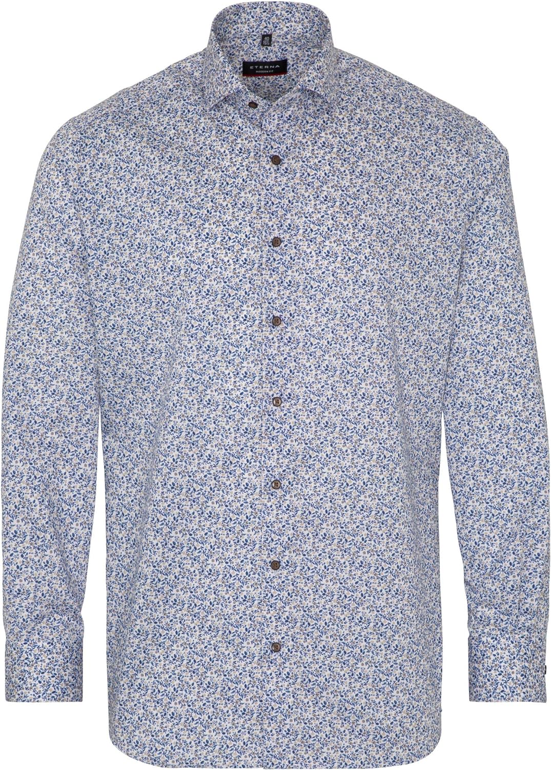 eterna Langarm Hemd Modern Fit Twill Bedruckt