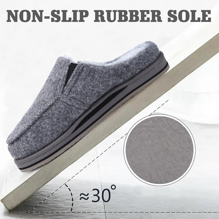 ONCAI Hausschuhe Herren Komfort Pantoffeln Plüsch Streifen Hüttenschuhe Wärme Cord Flauschig Slipper