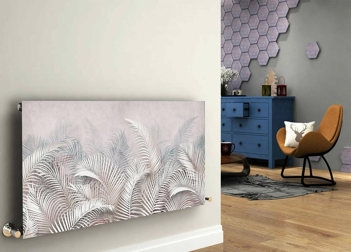 Magnetische Heizkörperverkleidung - 140x60 cm - Magnet Heizkörperabdeckung - Motiv Pastell Palmenblä