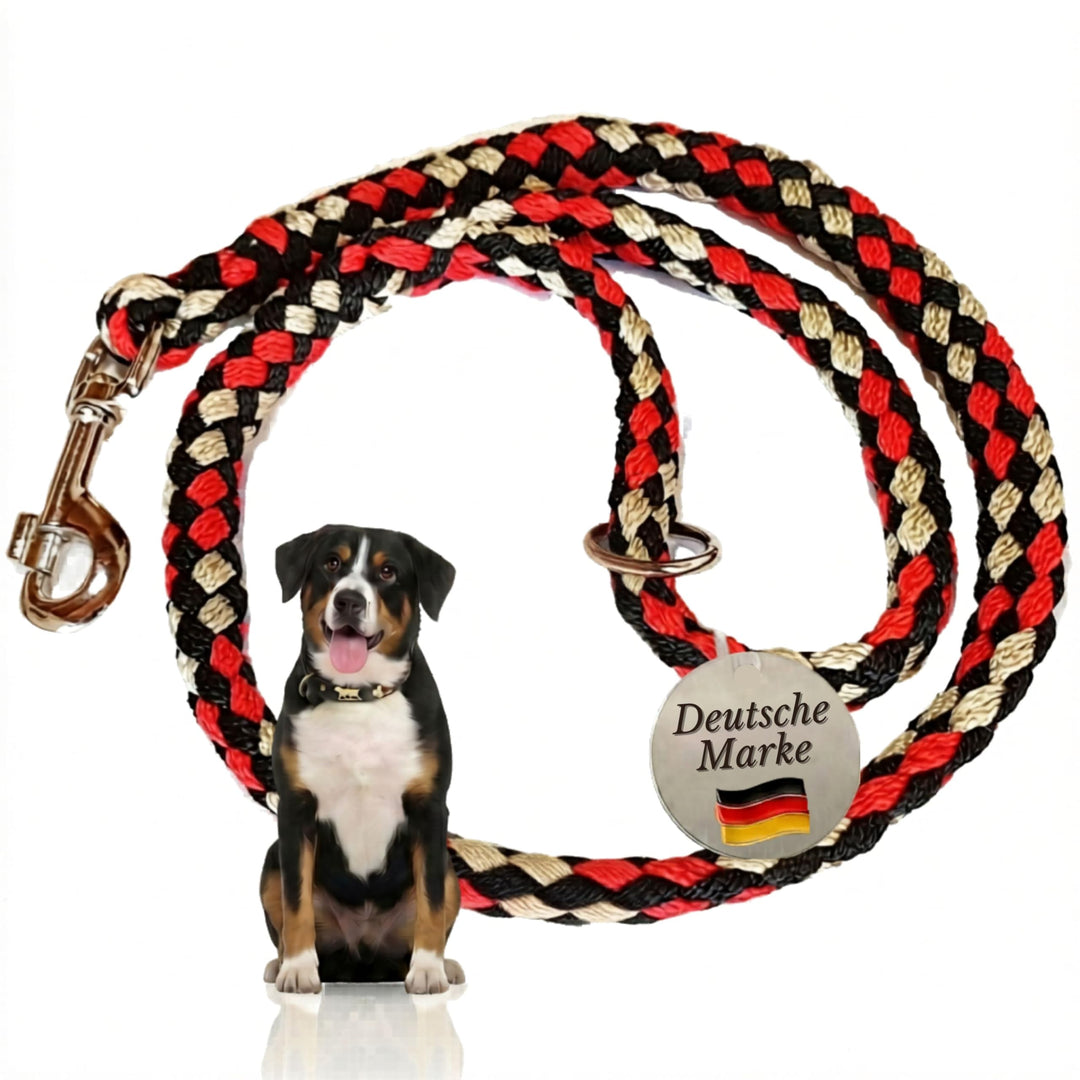 Geflochtene Hundeleine für mittelgrosse und grosse Hunde bis 60 kg | Kurze Führleine | 1,20 m lang |