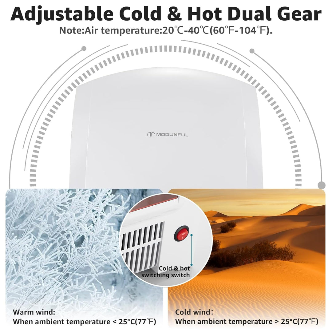 Modunful Automatischer Handtrockner Infrarotsensor Handtrockner für Badezimmer zu Hause, Extra Leise