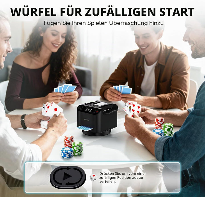 KPAW Kartenmischmaschine mit Austeilen,mit 8 Fernbedienungen | Automatischer Kartenmischer und Auste