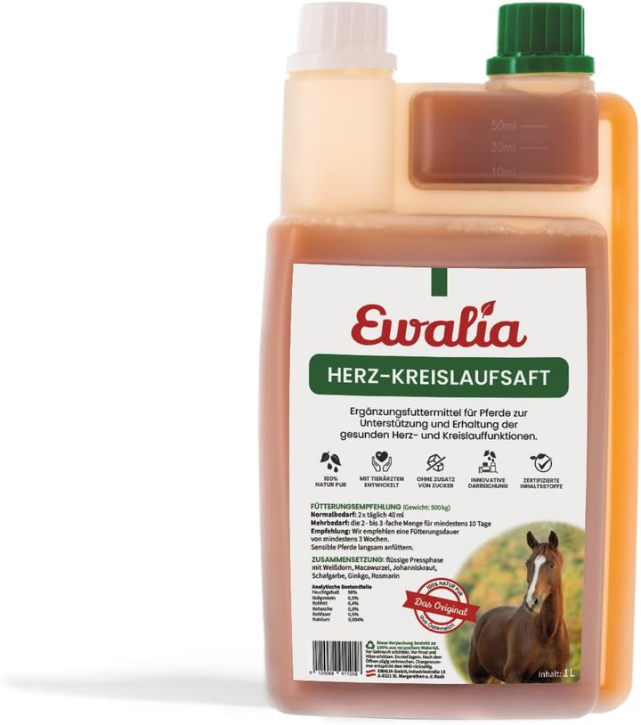 generisch Ewalia Herz-Kreislaufsaft für Pferde - Doppelpack - 2 x 1L 2er Pack, 2er Pack