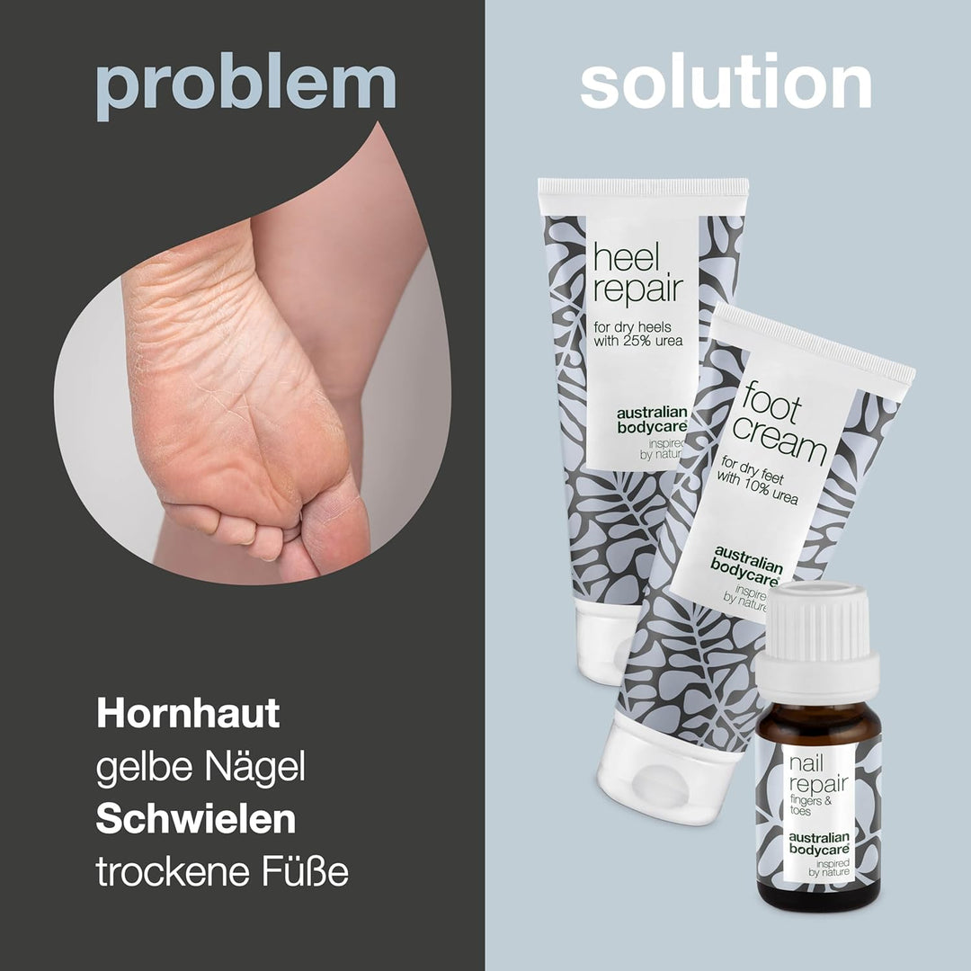 Pflege-Set für Füsse und Nägel mit Teebaumöl - Für weichere und gesündere Füsse und Nägel - Feuchtig