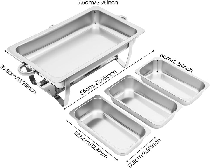 Chafing Dish Professionelle Edelstahl Speisenwärmer Catering Buffets Party Profi Besteck Edelstahl B