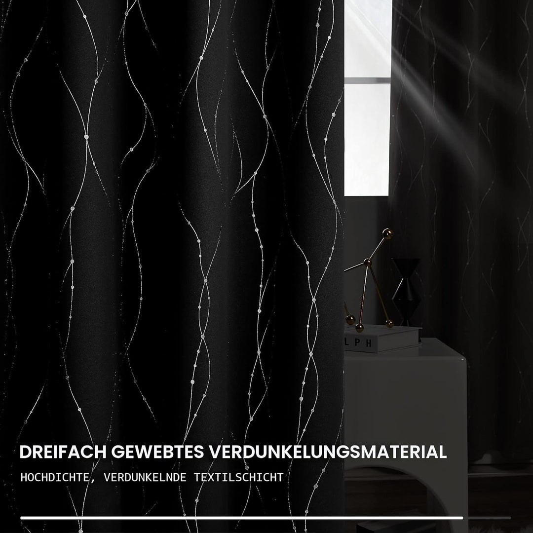 Deconovo Verdunkelungsgardinen mit Ösen Thermogardinen Kälteschutz Lärmschutz Vorhänge Wohnzimmer ga