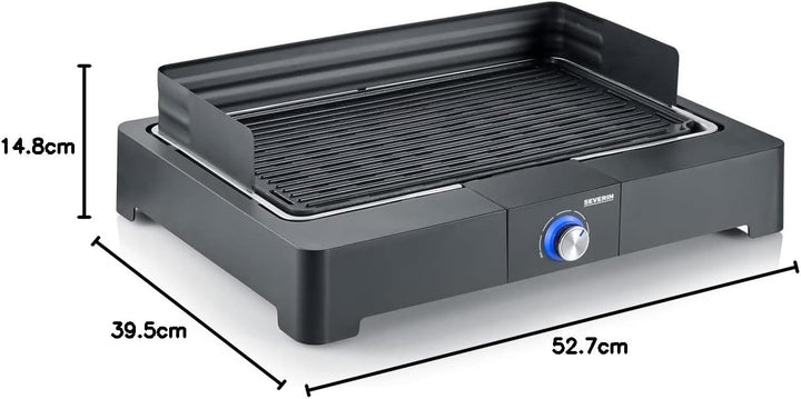 SEVERIN Tischgrill mit Aluminium-Grillplatte für drinnen und draussen, Elektrogrill mit schnellem Gr