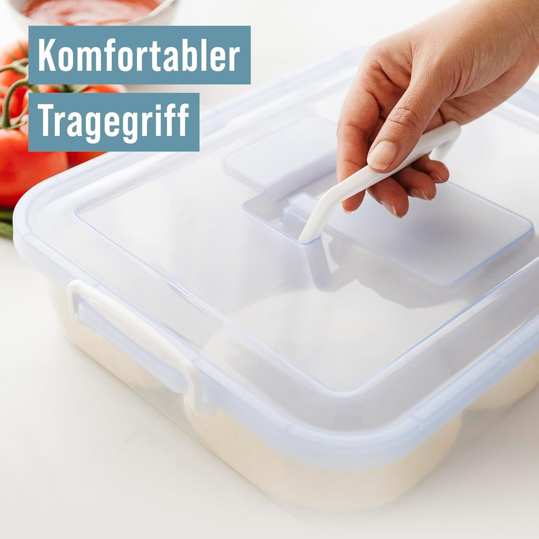 Chef Pomodoro Pizzaballenbox – Pizza Box – Pizzaballenbox mit Deckel – Pizzabox – Pizzateigbehälter