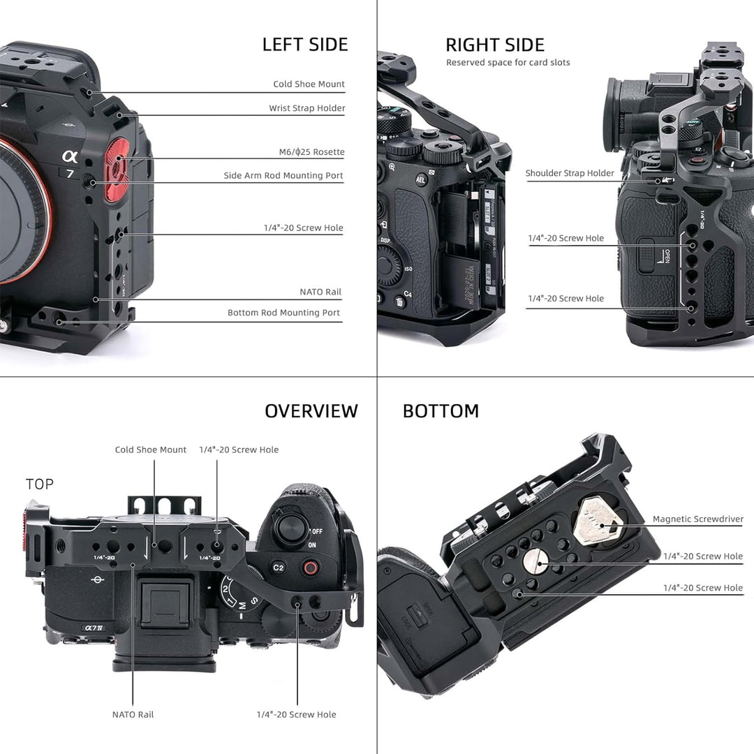 Tilta Full Camera Cage Kompatibel mit Sony a7 IV Basic Kit Video Movie Filmmaking Rig, mit Camera Ca