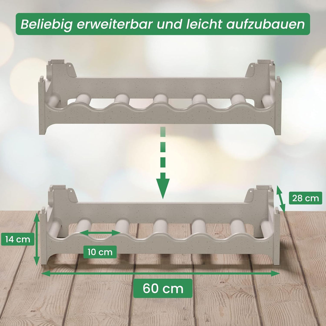 ARTECSIS Weinregal stapelbar Kunststoff für 24 Flaschen, stabiles leichtes Flaschenregal für Keller,