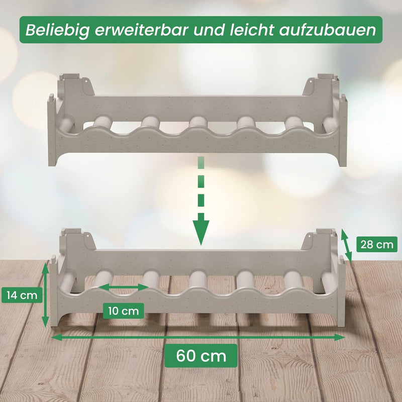 ARTECSIS Weinregal stapelbar Kunststoff für 24 Flaschen, stabiles leichtes Flaschenregal für Keller,