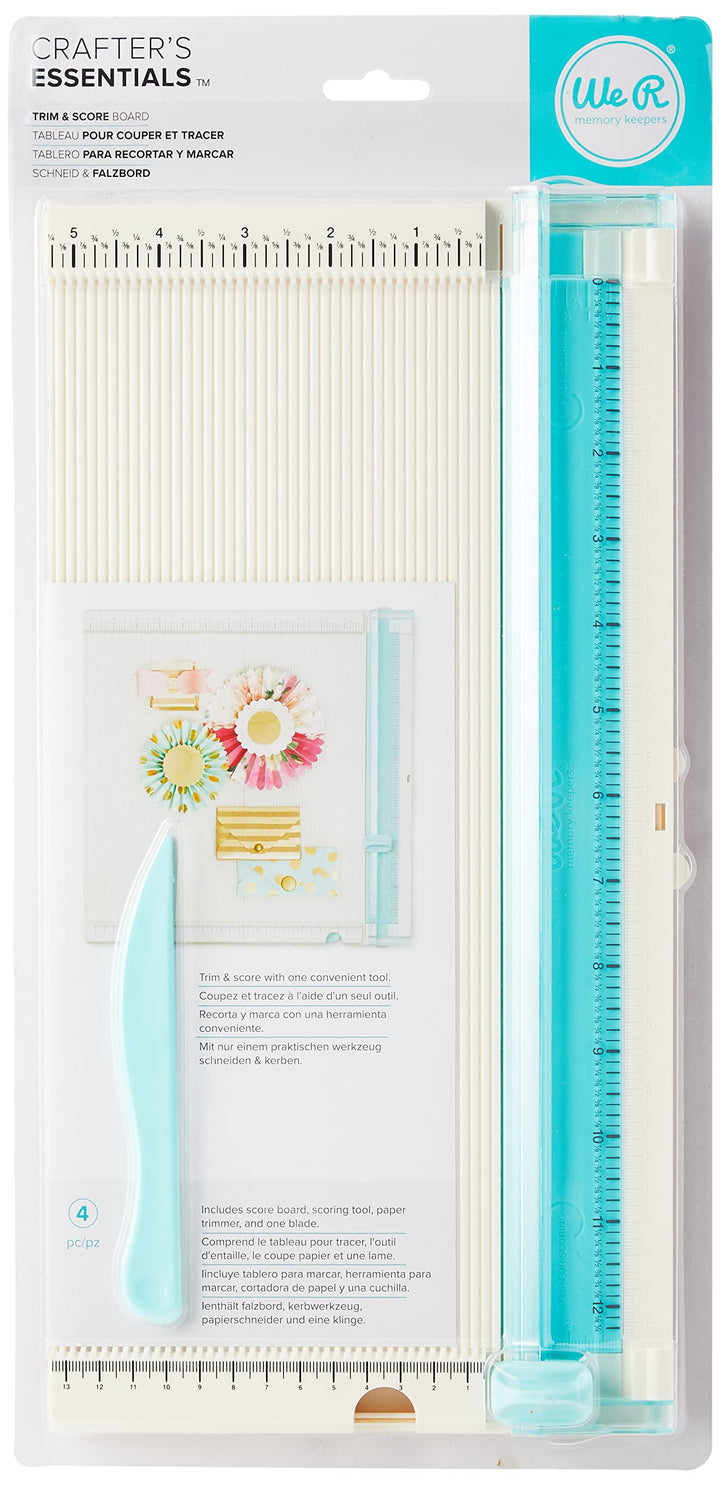 Rayher 50036000 We R Memory Keepers Trim & Score Board, Papierschneider und Falzbrett für Boxen, Kar