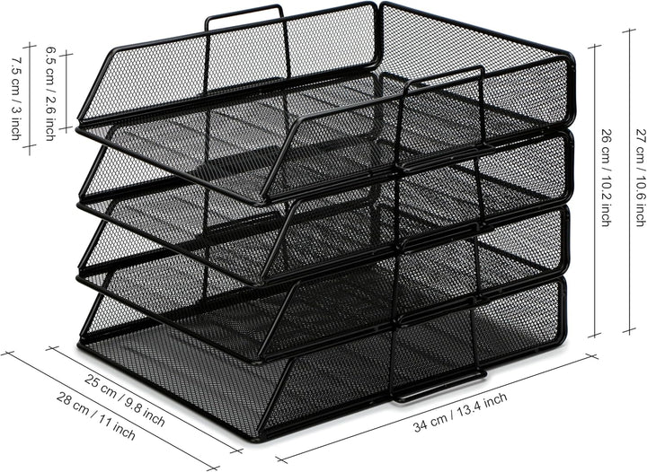 EXERZ Briefablagen 2tlg/ Papiersortierer/Schreibtisch multifunktionaler Organiser/Dateihalter für Bü