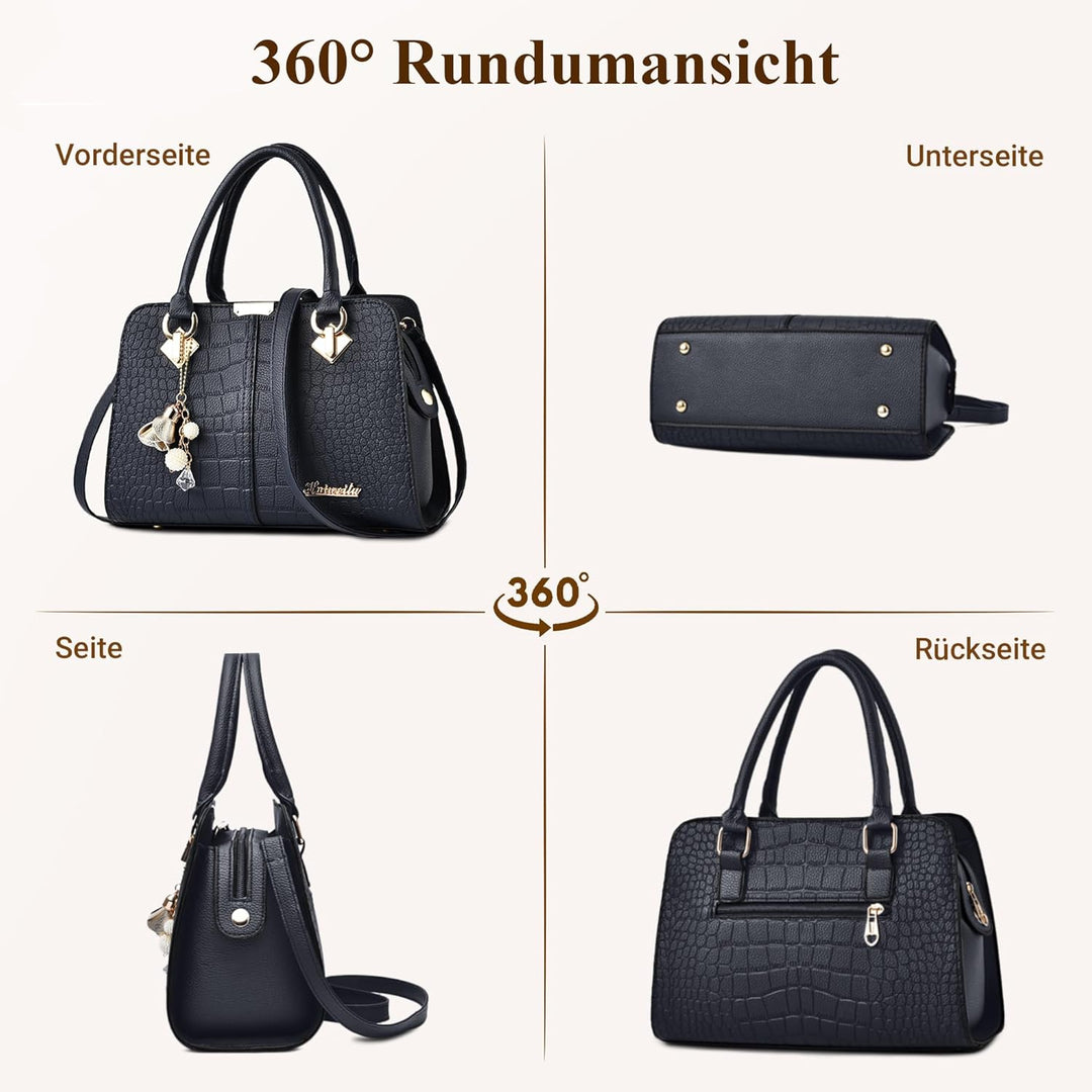 DIRRONA Damen Handtasche Umhängetasche Gross Kapazität Beiläufig Frauen Schultertasche PU Leder Eink