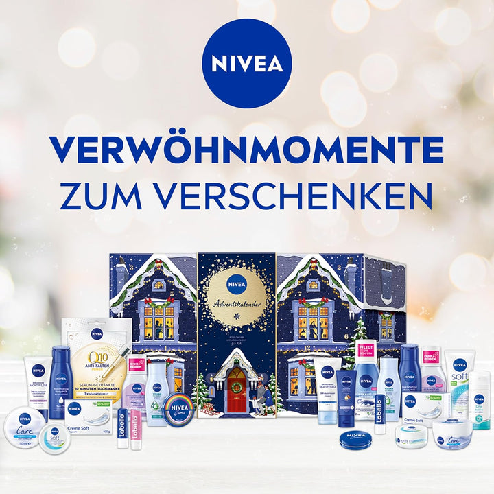 NIVEA Adventskalender 2024 mit 24 Türchen voller verwöhnender Überraschungen, Weihnachtskalender mit