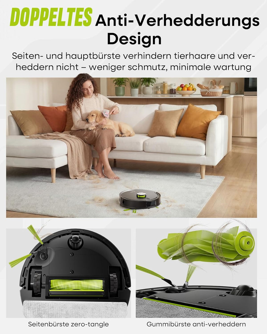 MONSGA Saugroboter mit Wischfunktion 8000PA, Staubsauger Roboter mit Absaugstation 4L, LiDAR Navigat