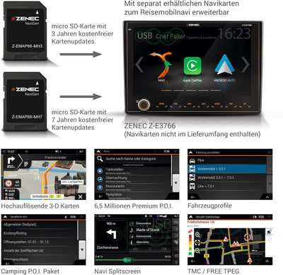 ZENEC Z-E3766: Infotainer für FIAT Ducato mit Android Auto, AppleCarPlay, 2 Din Mediencenter mit 9“/