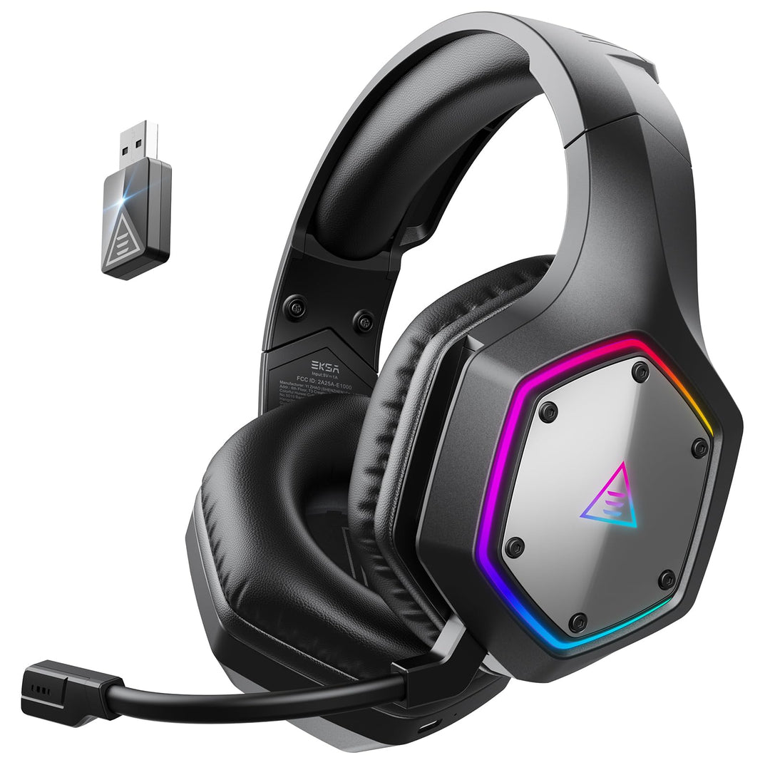 EKSA E1000BT Wireless Gaming Headset für PS5/PS4/PC/Switch/Mac, Bluetooth 5.4 Gaming Kopfhörer Kabel
