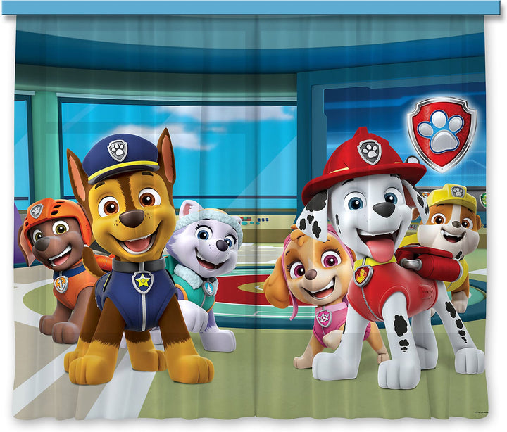 AG Design Paw Patrol Station, Vorhänge für Kinderzimmer, 2 Teile, Mehrfarbig, 180 x 160