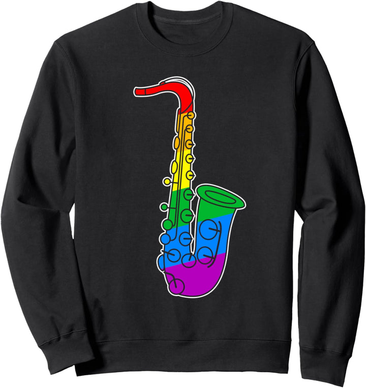 LGBT Saxophonist Saxofon-Spieler Regenbogen Saxophon Sweatshirt