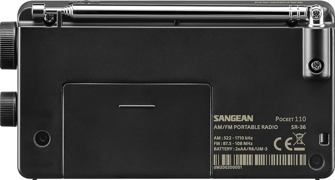 Sangean SR-36 Analogradio Black (Pocket 110), 4711317995922, Schwarz