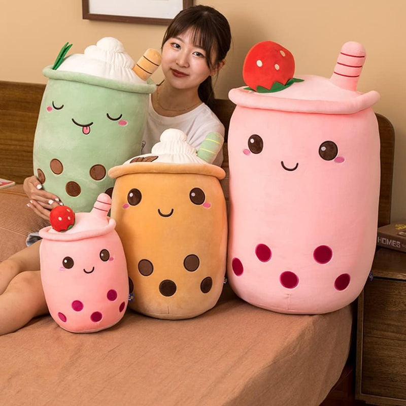 Herbests 50CM Bubble Tea Plüschtier Boba Kuscheltier,Lustiges Bubble Tea Spielzeug Weiche Stofftier