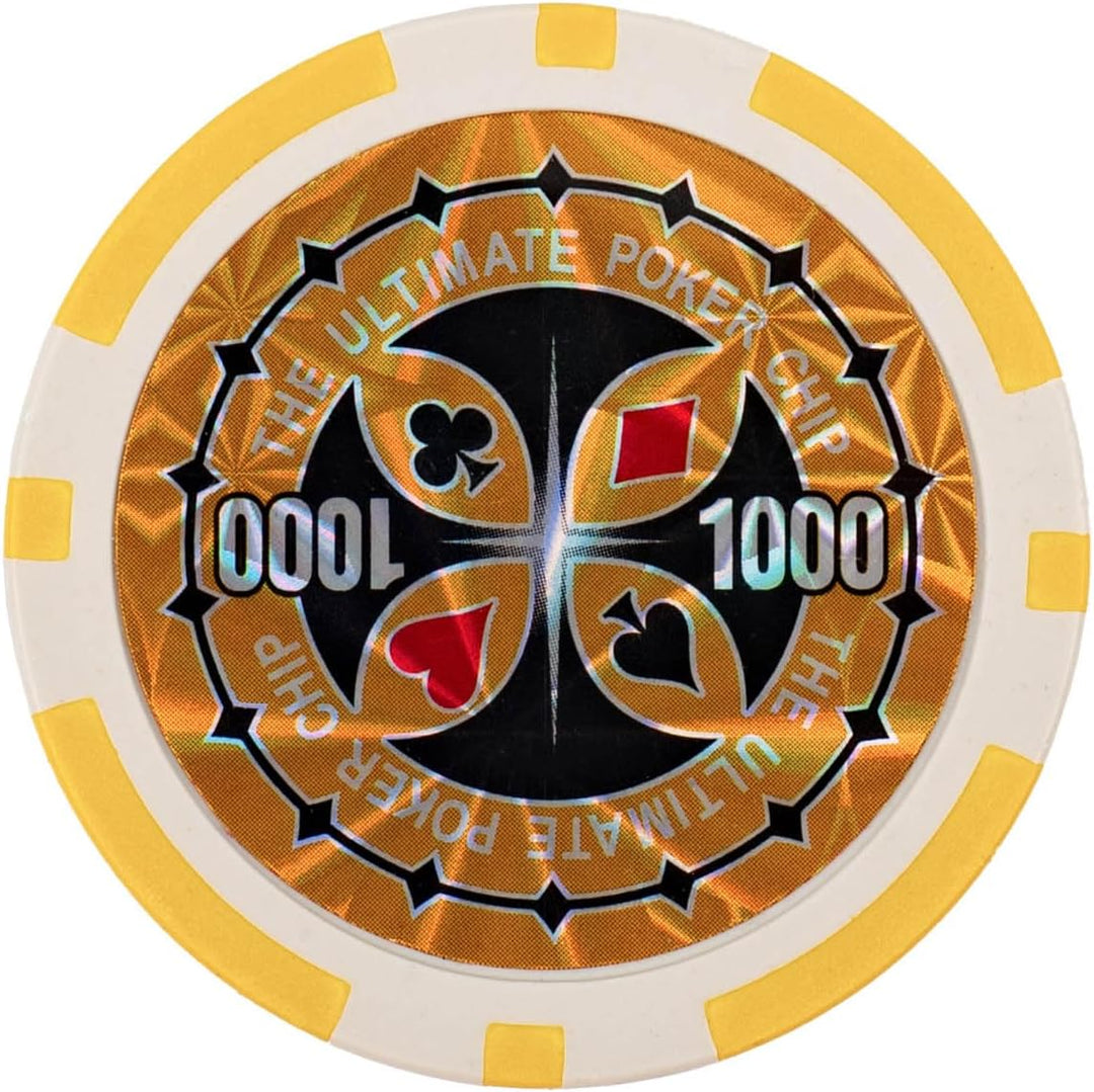 H&amp;F Heimtextilien Pokerkoffer 300 Chips – Premium Poker Set mit 6 Wertstufen, 2 Kartendecks, Würfeln