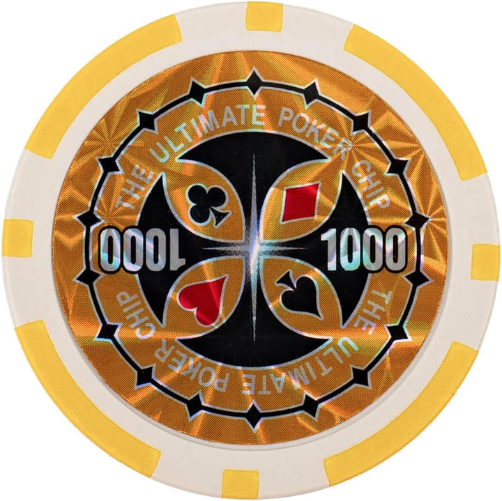 H&amp;F Heimtextilien Pokerkoffer 300 Chips – Premium Poker Set mit 6 Wertstufen, 2 Kartendecks, Würfeln