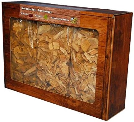 Landree Räucherchips Adventure Mix 3 x 2 L (Kirsche, Pappel, Schwarzwälder) Aromatische Wood Chips f