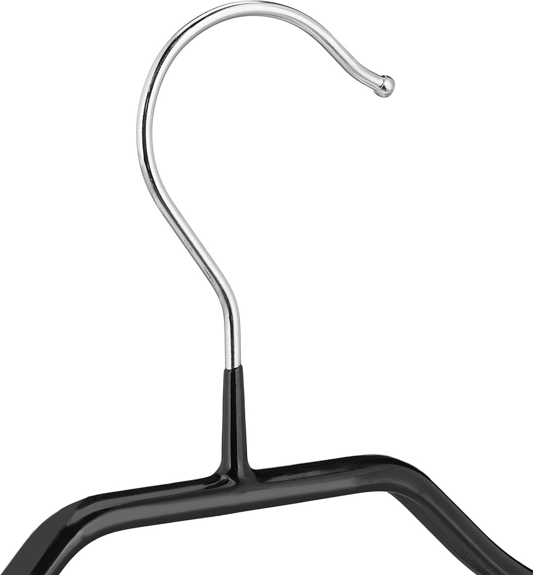Relaxdays, schwarz Kleiderbügel für Anzüge, 10er Set, Anzugbügel, gummiert, aus Metall, rutschfest,